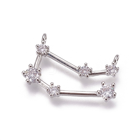 Brass Micro Pave Cubic Zirconia Pendants ZIRC-F099-20P-06-1