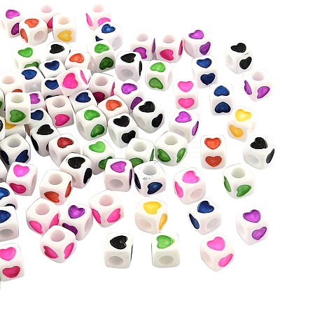 White Opaque Acrylic European Beads OPDL-SZ0001-03B-1