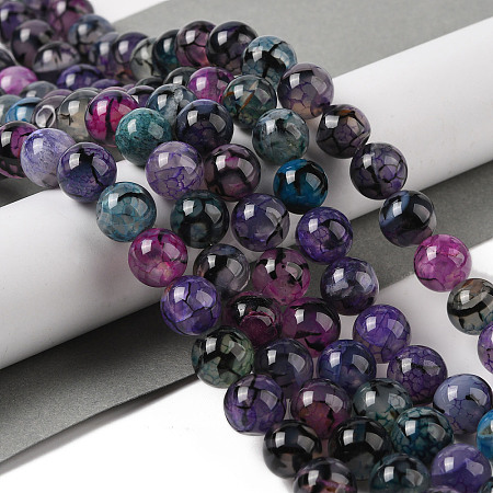 Natural Dragon Veins Agate Bead Strands X-G-NH0013-B01-02-1