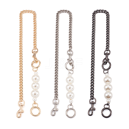 3 Sets 3 Colors Zinc Alloy Curb Chain Bag Straps FIND-GN0001-23-1