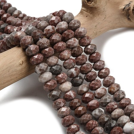 Natural Red Line Jasper Beads Strands G-Z111-A48-1