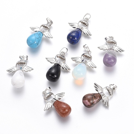 Natural & Synthetic Mixed Stone Pendants G-J386-G-1