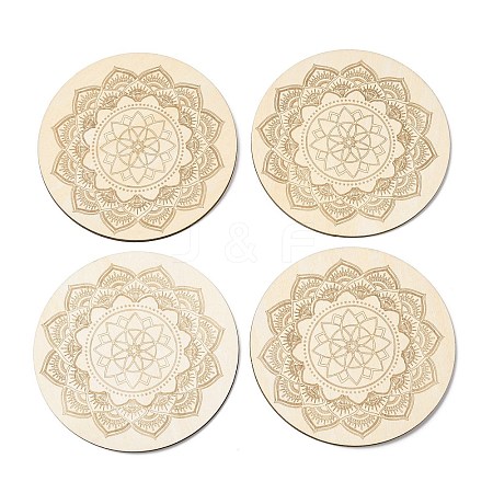 Sacred Geometric Wooden Grid DJEW-F028-01E-1