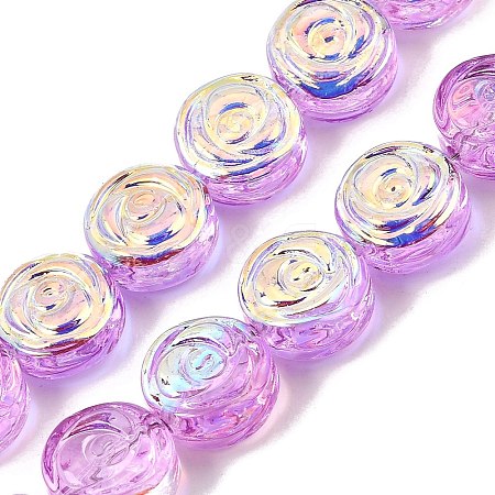 Electroplate Baking Paint Transparent Glass Beads Strands GL-CBA2ED2-05C-1
