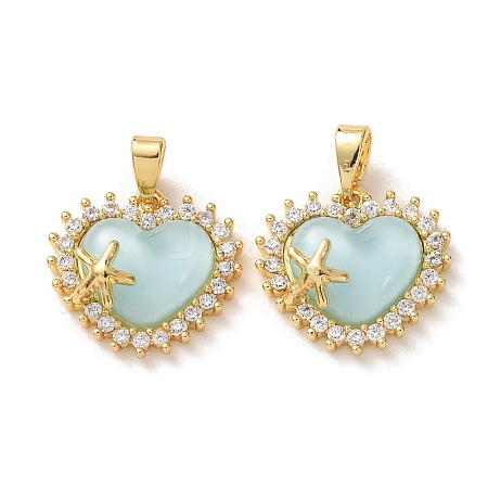 Brass Micro Pave Clear Cubic Zirconia Pendants KK-A304-26G-03-1