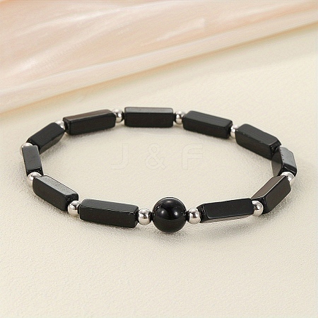 Glass Beaded Stretch Bracelets for Men Women WGE4A78-03-1
