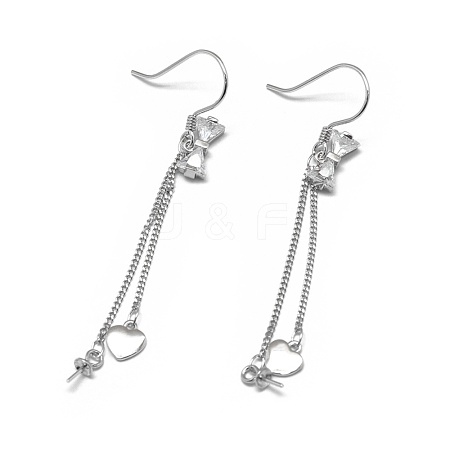 925 Sterling Silver Dangle Earring Findings STER-L057-029P-1