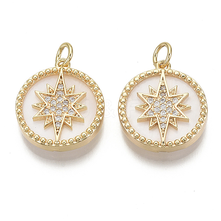 Brass Micro Pave Cubic Zirconia Pendants KK-R136-015-NF-1
