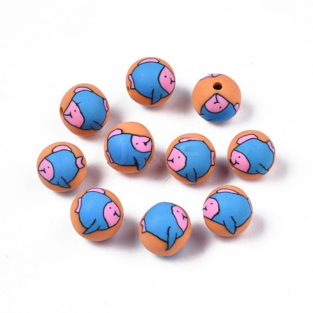 Handmade Polymer Clay Beads CLAY-S092-67-1