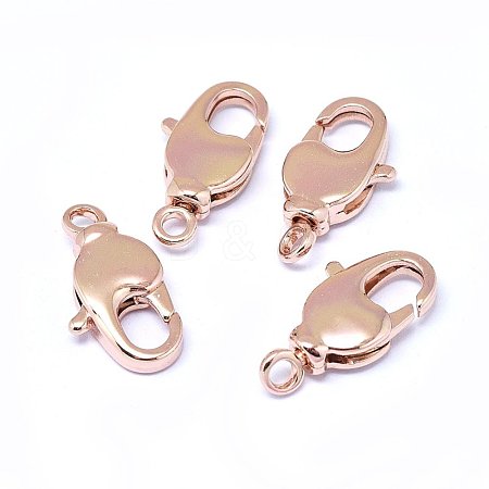 Brass Lobster Claw Clasps KK-F764-15RG-1