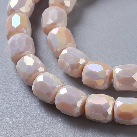 Electroplate Opaque Glass Beads GLAA-F108-10B-07-1