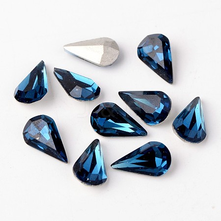 Faceted Teardrop Glass Pointed Back Rhinestone Cabochons RGLA-E004-13x8mm-024-1