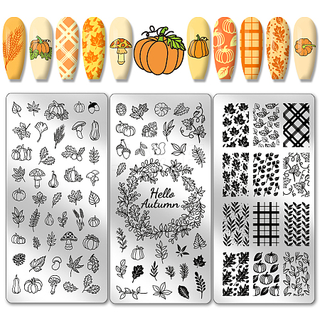 Stainless Steel DIY Nail Art Templates MRMJ-WH0092-027-1