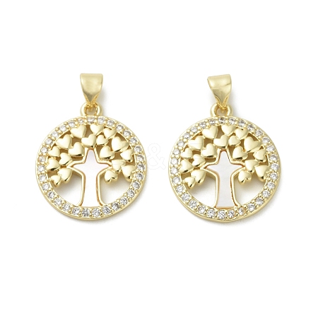 Brass Micro Pave Cubic Zirconia Pendants LS-KK-D384-06G-03-1