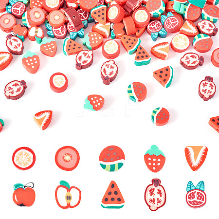 100Pcs 10 Styles Handmade Polymer Clay Beads CLAY-TA0001-65-1