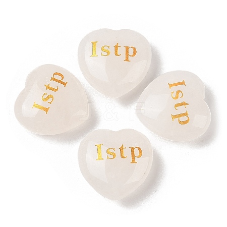 Natural Quartz Crystal Heart Engraving MBTI Figurines Statues for Home Office Desk Decorations G-K353-05E-1