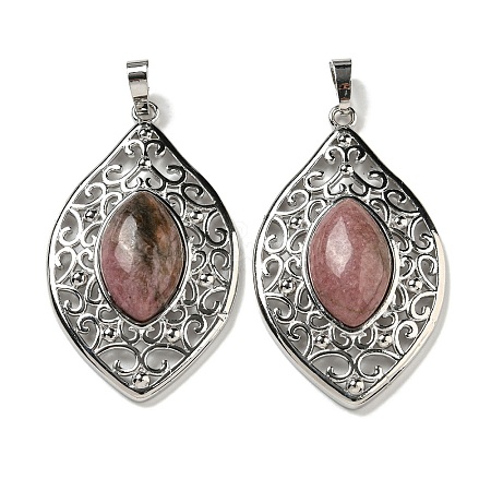 Natural Rhodonite Pendants G-Q158-02J-1