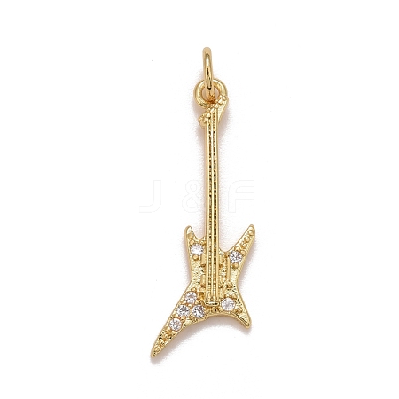 Rack Plating Brass Clear Cubic Zirconia Pendants KK-M229-44G-1