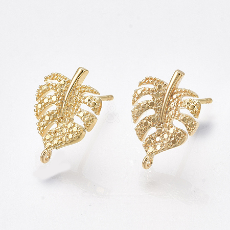 Brass Stud Earring Findings KK-S350-424-1