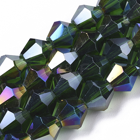 Electroplate Glass Beads Strands EGLA-Q118-8mm-B26-1