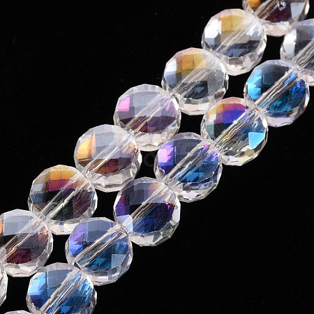 Transparent Electroplate Glass Beads Strands X-EGLA-N007-002-A01-1