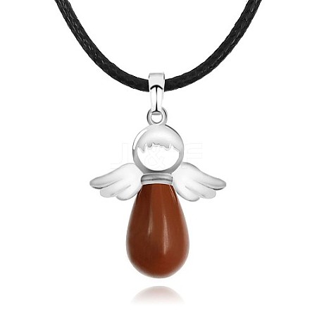 Angel Natural Red Jasper Pendant Necklaces OH8264-07-1