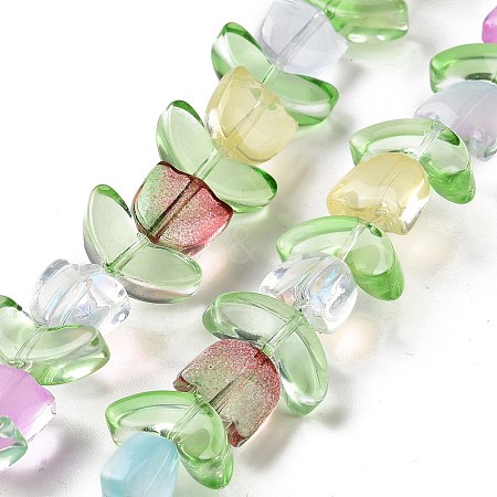 Transparent Glass Beads Strands LAMP-H061-02B-1