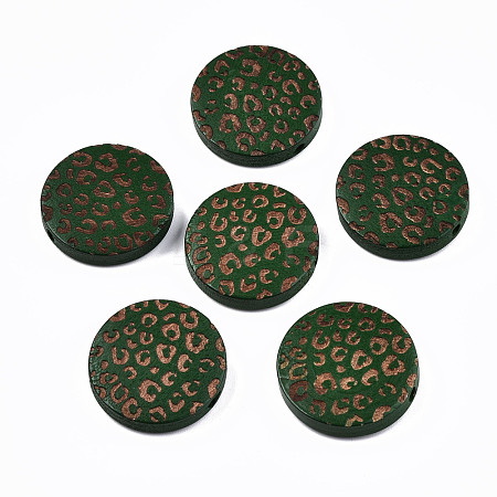 Painted Natural Wood Beads WOOD-T021-49B-05-1