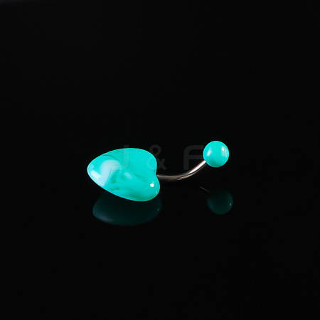 Heart Acrylic Curved Barbell Belly Rings FS-WG8852E-05-1