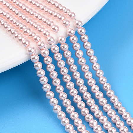 Baking Painted Pearlized Glass Pearl Bead Strands HY-N002-3mm-A10-1