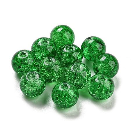 Transparent Spray Painting Crackle Glass Beads GLAA-L046-01B-30-1