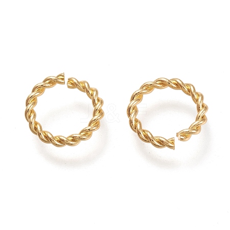 Brass Twisted Open Jump Rings KK-M207-01G-02-1