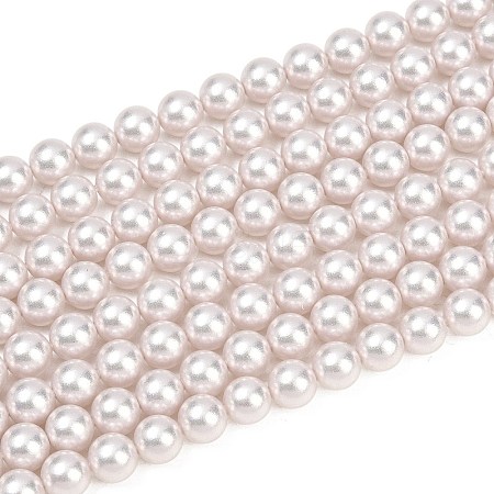 Frosted Glass Pearl Beads Strands GLAA-A044-08A-04-1