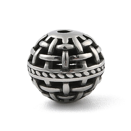 304 Stainless Steel Hollow Beads STAS-S173-22AS-1