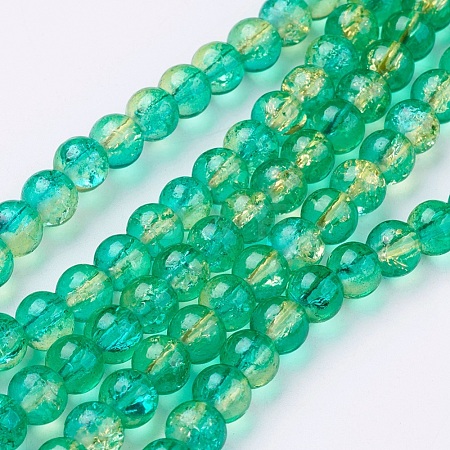 Spray Painted Crackle Glass Beads Strands CCG-Q002-6mm-07-1