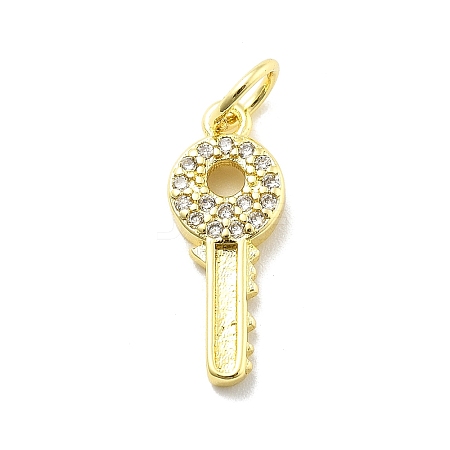 Rack Plating Brass Micro Pave Cubic Zirconia Pendants KK-D359-04G-1