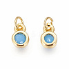 Brass with Single Cubic Zirconia Charms LS-ZIRC-F095-03G-01-2