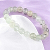 Natural Prehnite Round Beaded Stretch Bracelets for Men Women BJEW-G743-01F-3