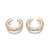 Brass Micro Pave Clear Cubic Zirconia Cuff Earrings EJEW-R114-026G-NF-1