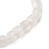 Natural Rose Quartz Cube Beads Stretch Bracelets for Men Women BJEW-JB12276-4