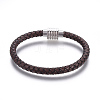 Leather Braided Cord Bracelets BJEW-E352-21P-1