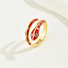 Brass Cubic Zirconia Snake Rings for Women RM7588-2-1