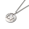 Non-Tarnish 304 Stainless Steel Double Layer Pendant Necklaces NJEW-D047-04P-2