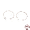 Rhodium Plated 925 Sterling Silver Cuff Earrings EJEW-H124-10P-4