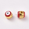 Alloy Enamel European Beads X-ENAM-WH0047-14L-1