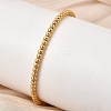 304 Stainless Steel Round Beaded Bangles for Women BJEW-D436-01G-1