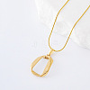 3Pcs Geometric Twisted Oval Stainless Steel White Enamel Pendant Necklaces for Women LV4552-4
