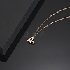 Elegant Stainless Steel Crystal Moissanite Butterfly Pendant Necklaces for Women II5430-2