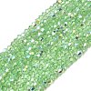 AB Color Plated Transparent Glass Beads Strands GLAA-G127-01G-1