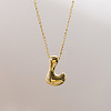 Brass Chunky Initial Pendant Necklaces WG97A63-12-1